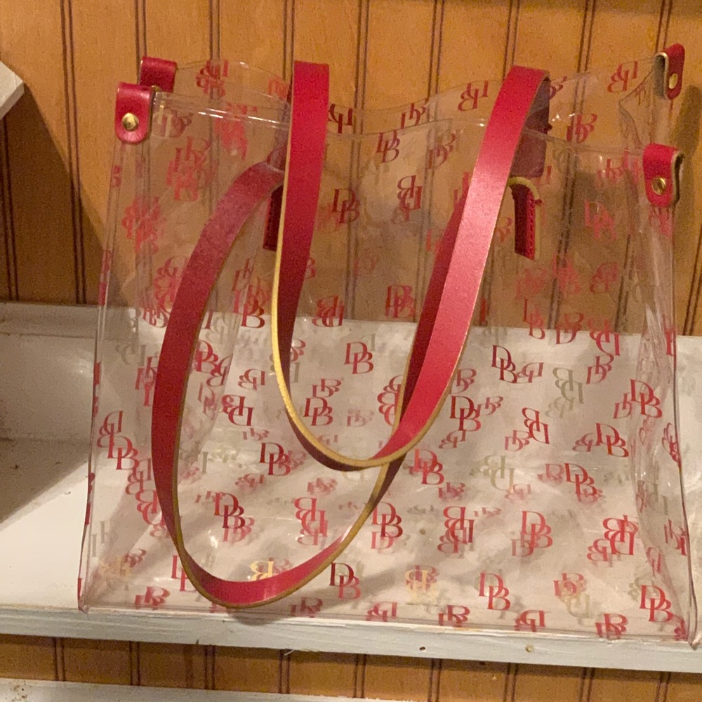 Dooney & Bourke Red & Clear Tote - Never Used